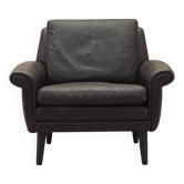 Brown leather armchair, Danish design, 1960s, designer: Aage Christiansen,