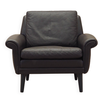 Brown leather armchair, Danish design, 1960s, designer: Aage Christiansen,