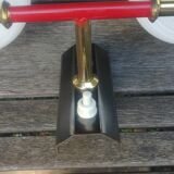 Vintage wall light from the 40s/50s with its two glass sconces on a brass support