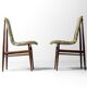 Eclectic scandinavian floating dining chairs in floral upholstery, 1960s