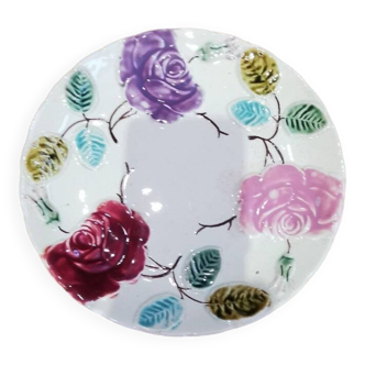 Assiette barbotine vintage St Amand / Lebacqz et Bouchart