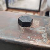 Industrial teak and metal table