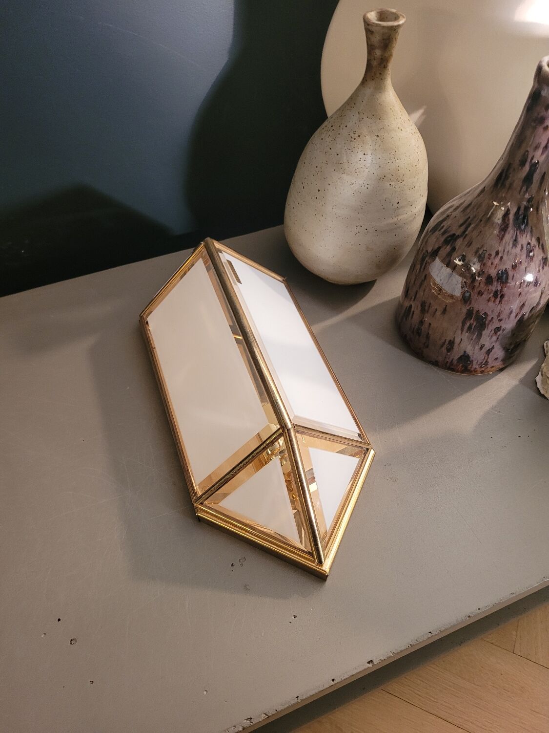 Italian wall light in glass and 24-carat gold plating