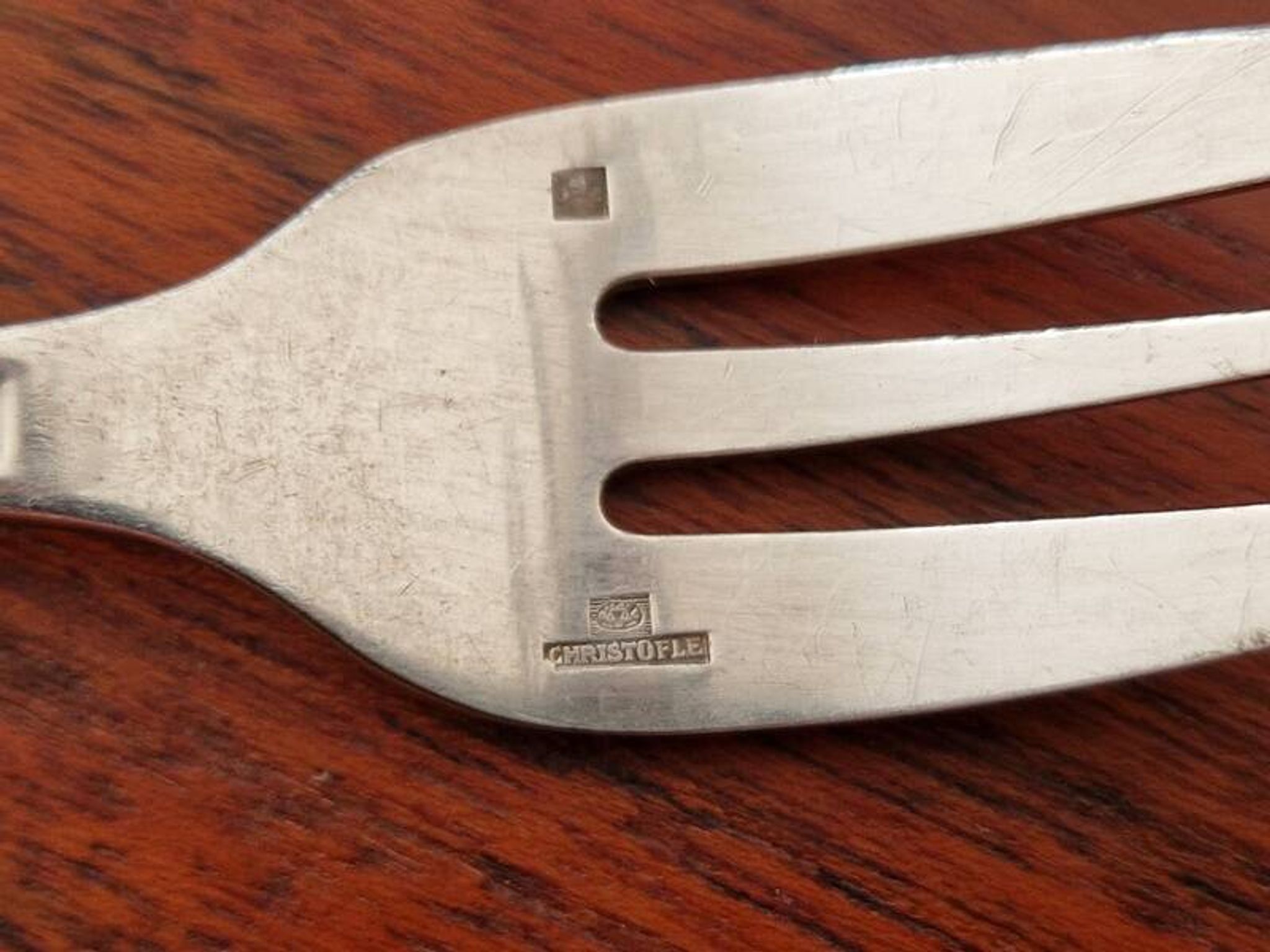 Christofle - Set of 6 Dax model cake forks in silver-plated metal