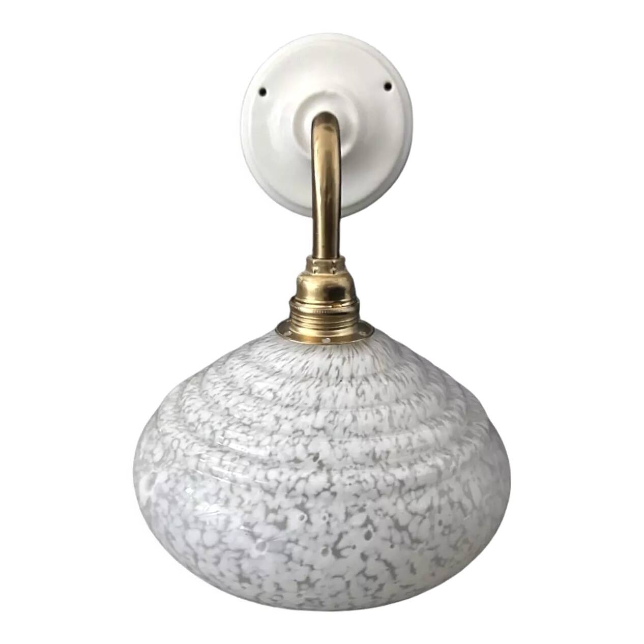 White speckled Clichy glass wall light