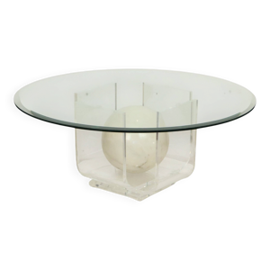 Table basse vintage ronde - lucite