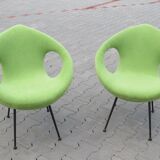 Beautiful and very rare pair of armchairs egg 50 60 year tear