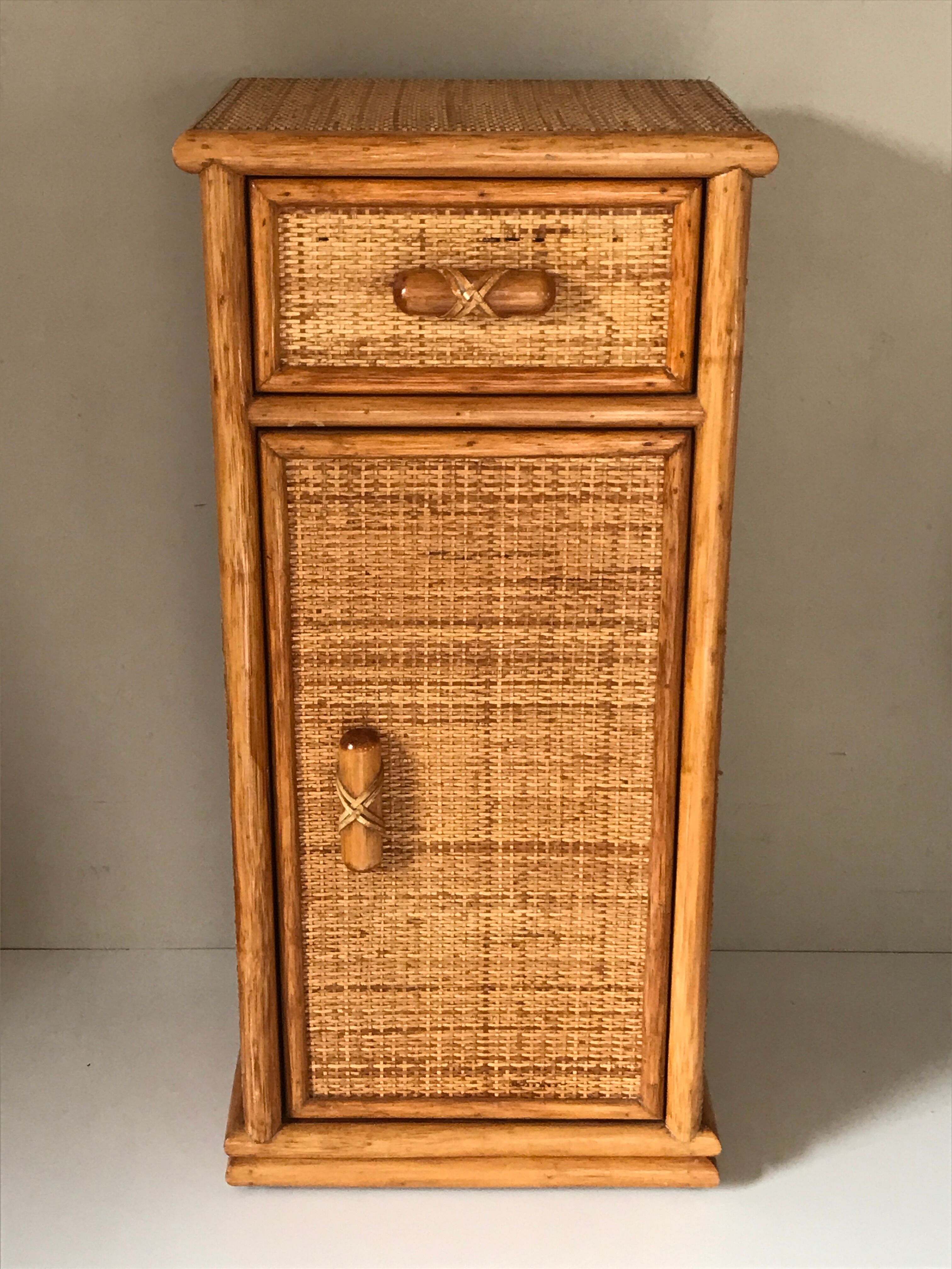 Meuble rotin bambou vintage Annees 80