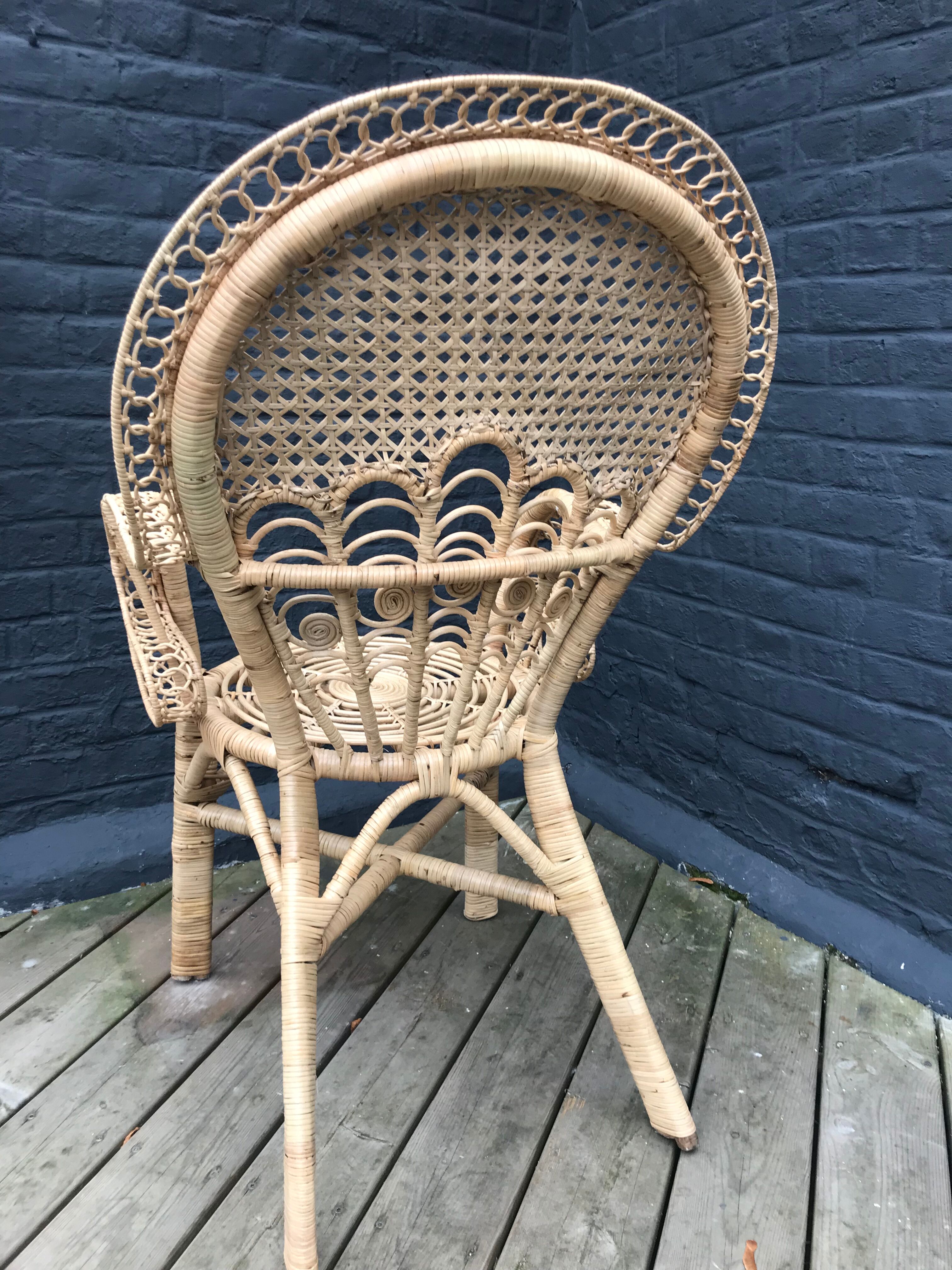 Armchair in rattan spirit "Emanuelle".