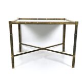 Brass and black opaline glass coffee table, France  1950s