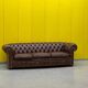 Chesterfield 3-seater sofa – Handmade brown leather
