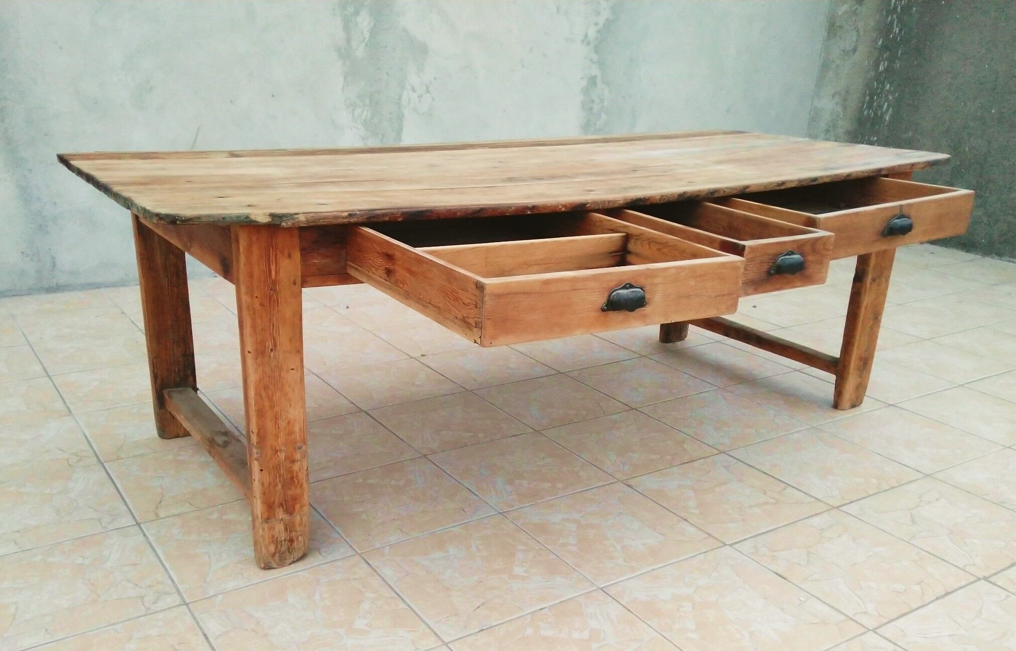 19th century larch farm table