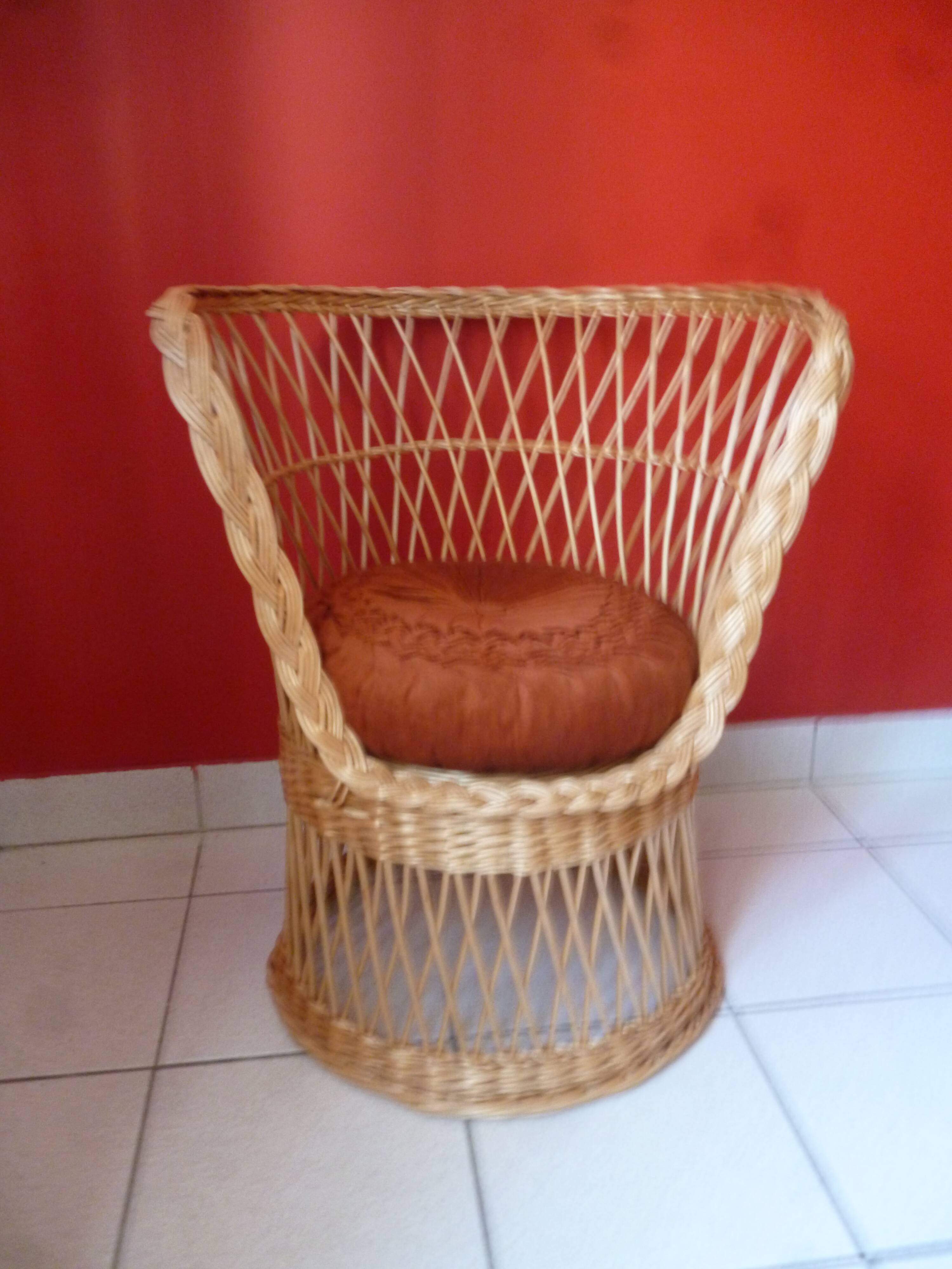 Wicker armchair from the 70s