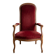 Louis XV style Voltaire armchair in wood and burgundy fabric.