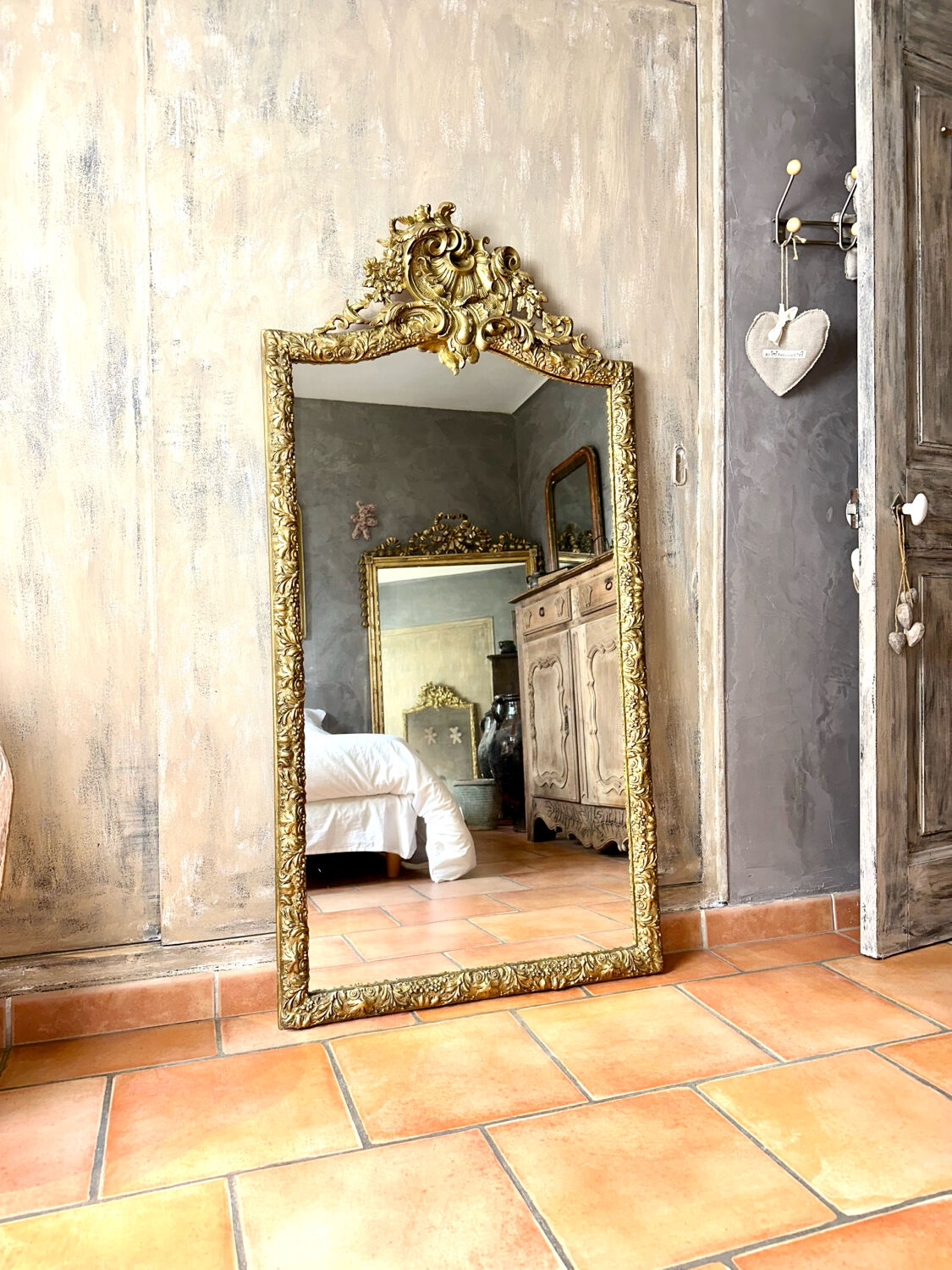 Antique gilded mirror Napoleon III