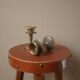 Pair of antique brass candlesticks Scandinavian country decoration gold metal candelabra candlesticks