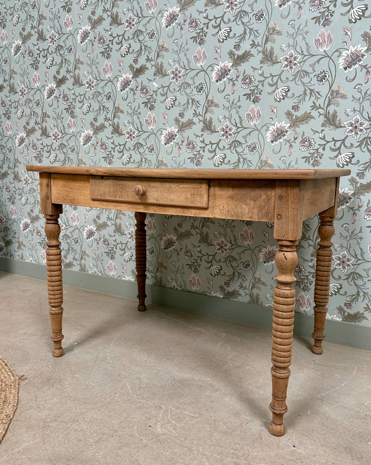 Antique table with turned legs (renovated)