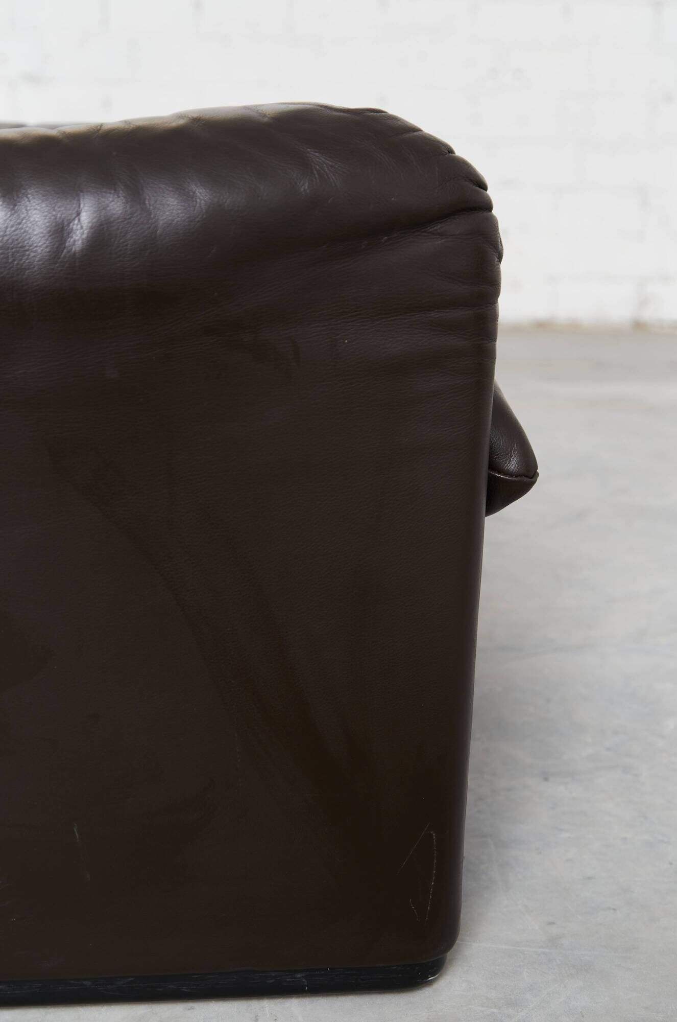 Leather Maralunga Lounge Chair and Ottoman by Vico Magistretti for Cassina