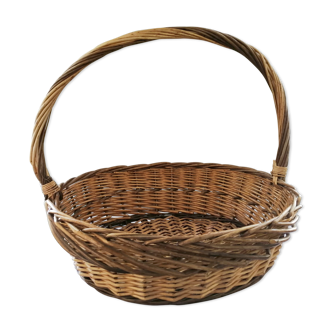 Wicker and vintage rattan basket