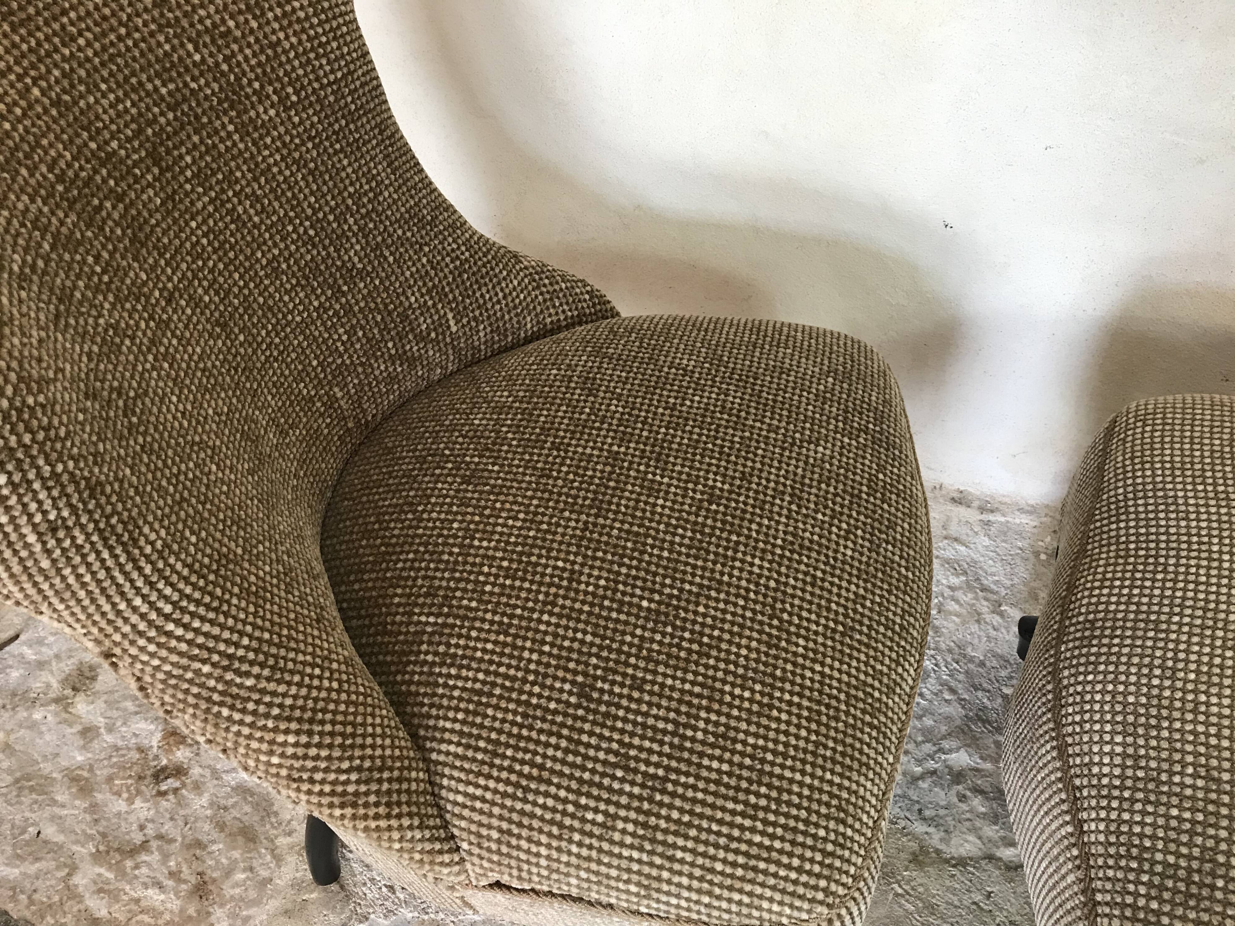 Pair of vintage chairs mid-century toad shape