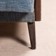 Sofa bed in solid beech with blue fabric, circa 1970