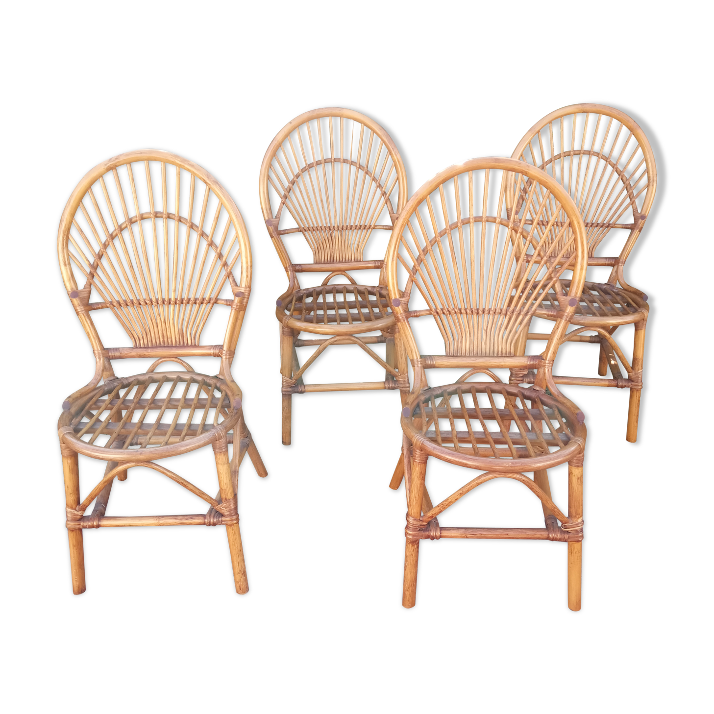 Chaises rotin vintage