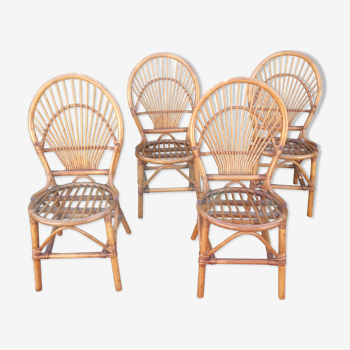 Chaises rotin vintage