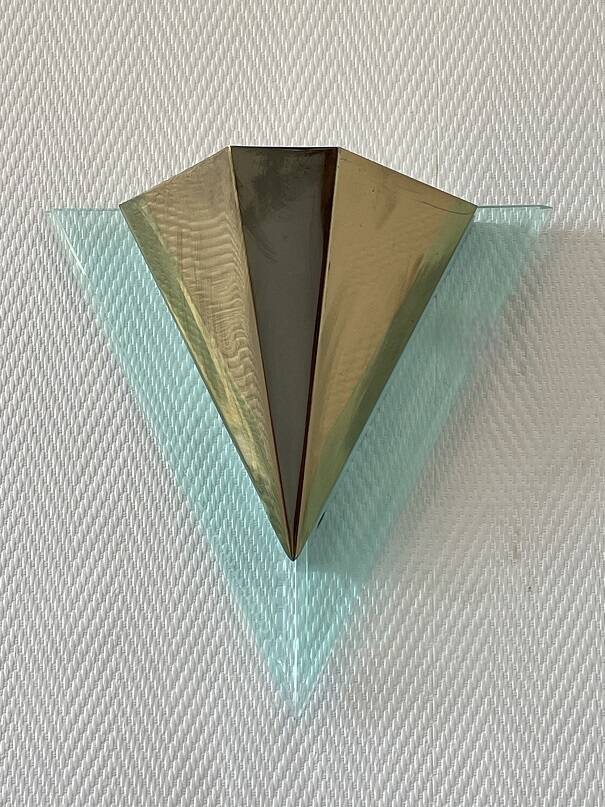 Pair of wall lights with geometric design from the 80s