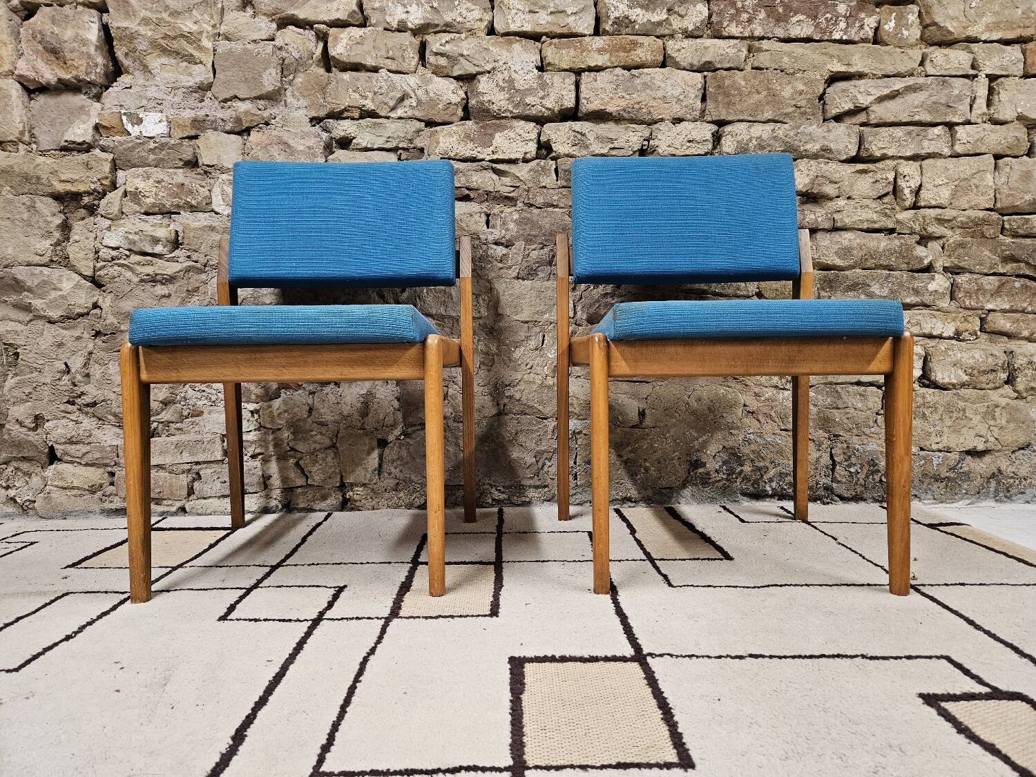 Pair of vintage Scandinavian armchair chairs 1970