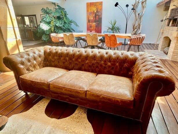 Canapé chesterfield 3 places cuir