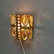 Swedish wall lamp in gold-colored metal with glass prisms. Estimated 1970-80s.