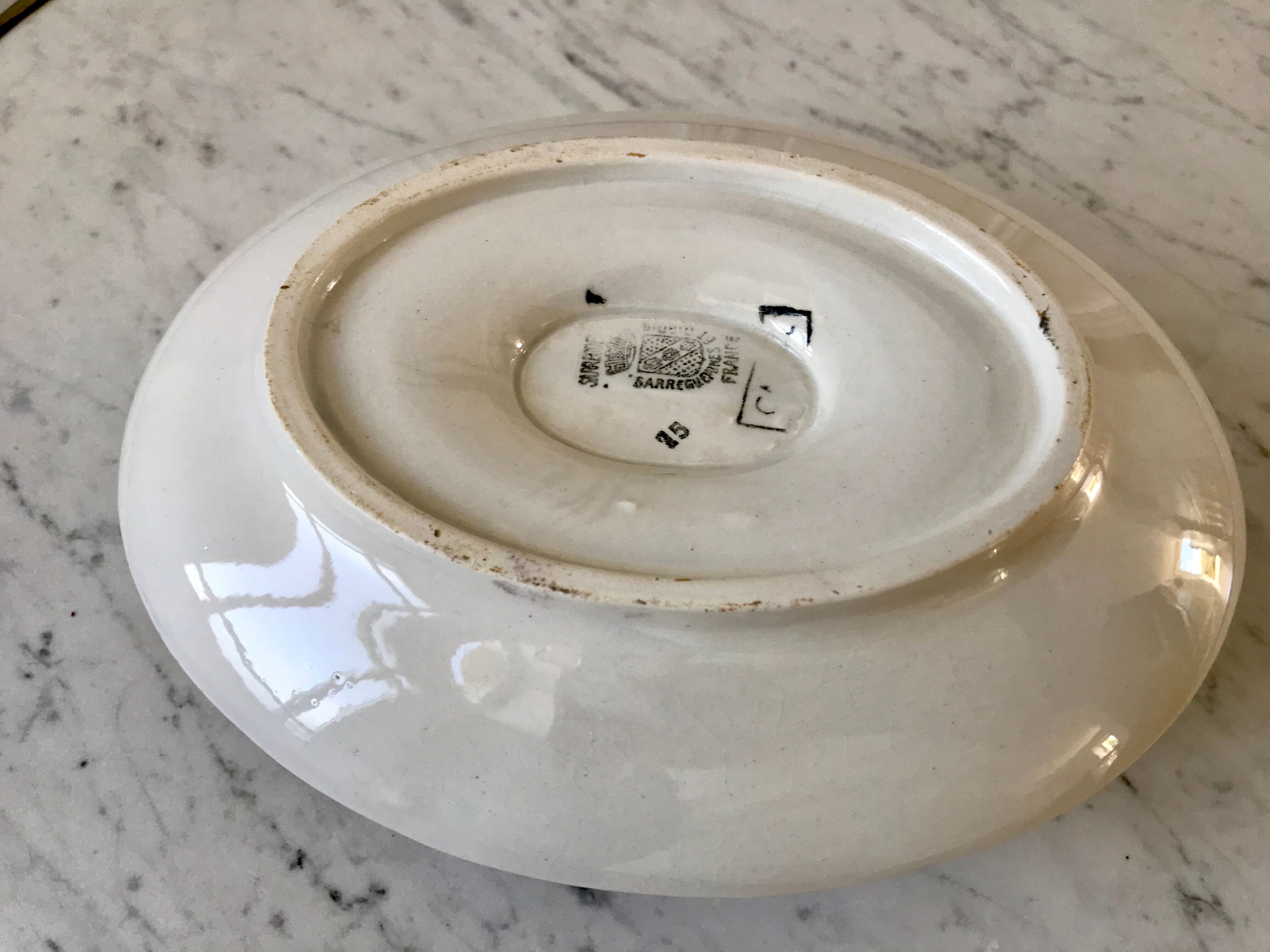 Saucière Digoin Sarreguemines blue 30s
