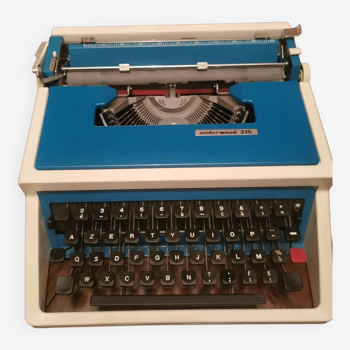 Vintage Underwood 315 blue typewriter