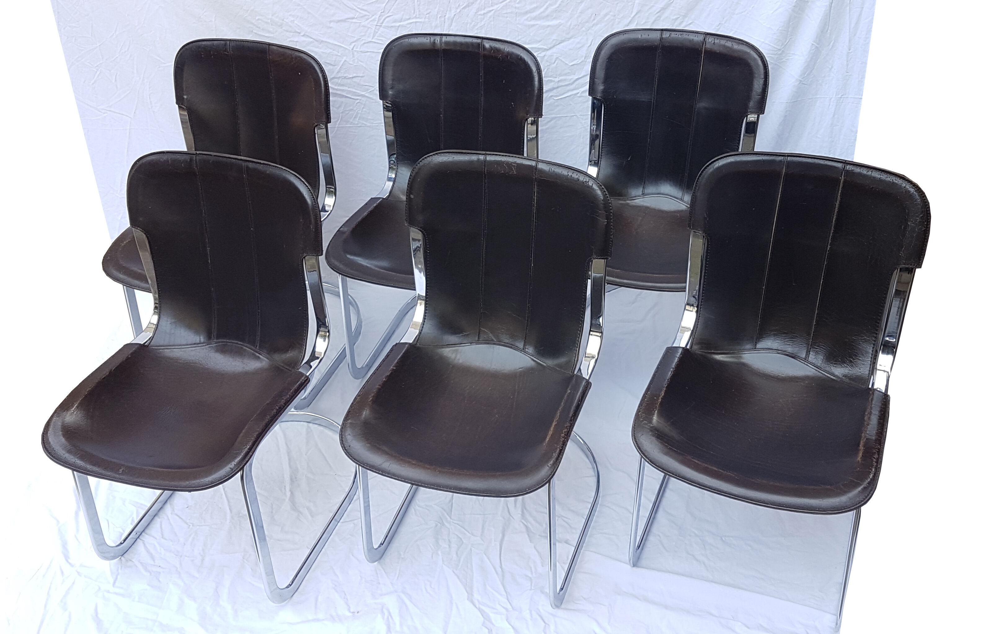 Set of 6 chairs of the brand Cidue 1970