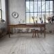 Pine and oak farmhouse table with multiple drawers, communal type, 240cm.