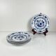 Set of 5 dessert plates with blue onion pattern by Wellco, porcelain.