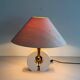 Wooden table lamp with fabric shade by Schröder & Co. Leuchten, 1960, Germany.