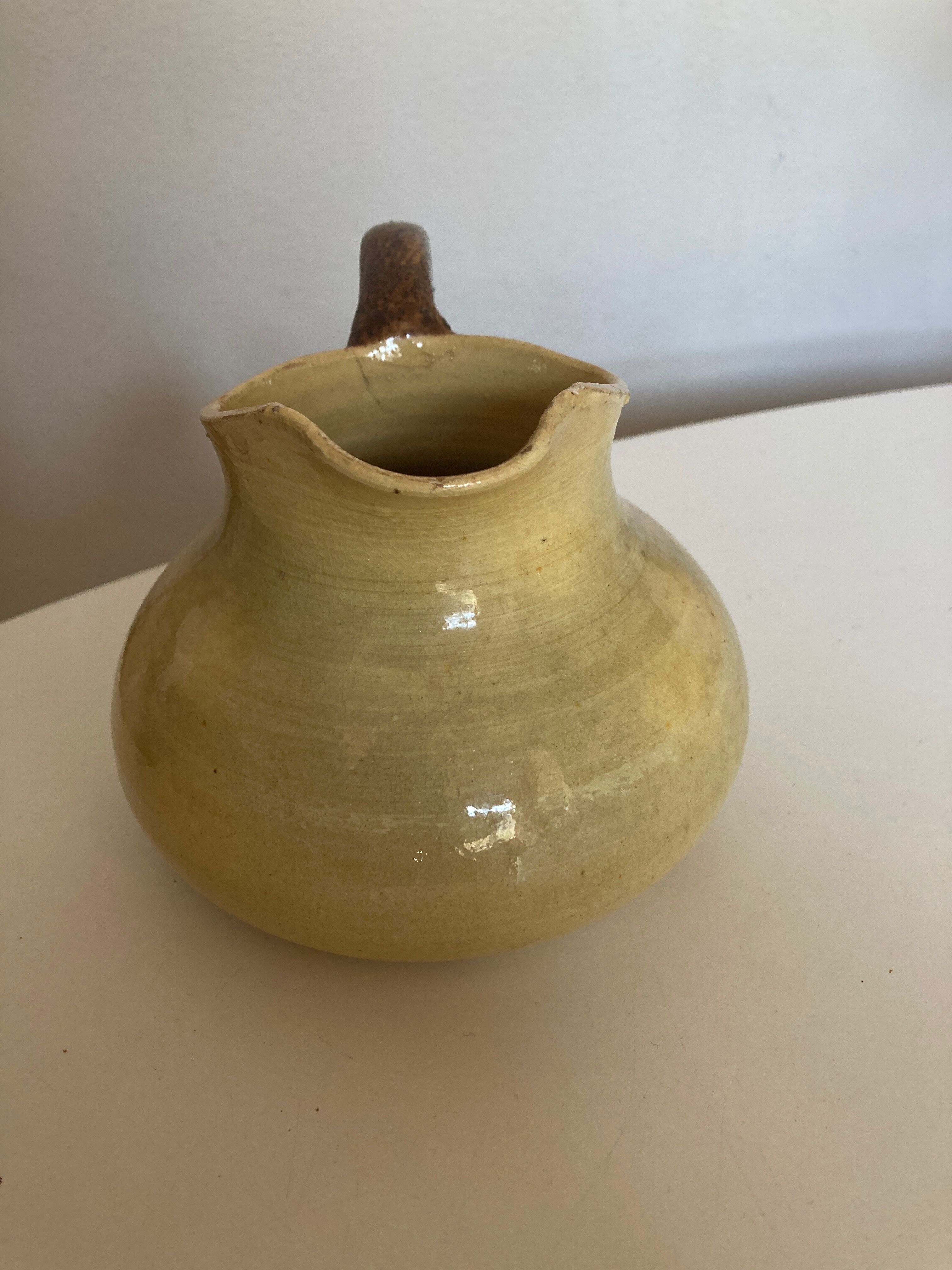 Pitcher vase glazed earth Etienne Noël Dieulefit 1950