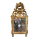 Miroir ancien en bois sculpté et doré XVIIIe, 68x35 cm
