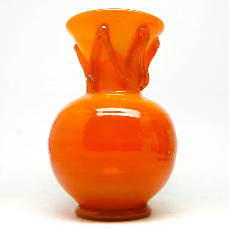 Vase, moderne du milieu du siècle, en verre, conçu par J. Słuczan-Orkusz, Pologne, années 1970
