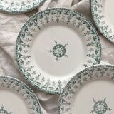 6 assiettes plates en terre de fer "Sagittaires" Gien