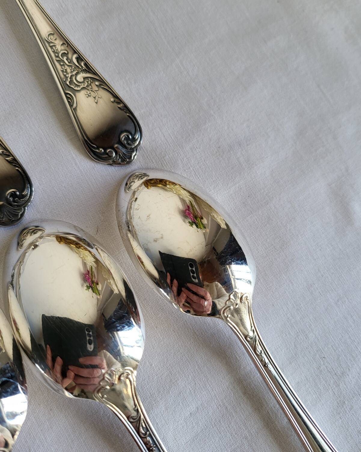 12 small silver-plated metal spoons by Guildart