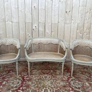 Salon de style Louis XVI en cannage 1900