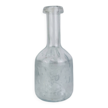Vase soliflore verre bullé transparent, vintage