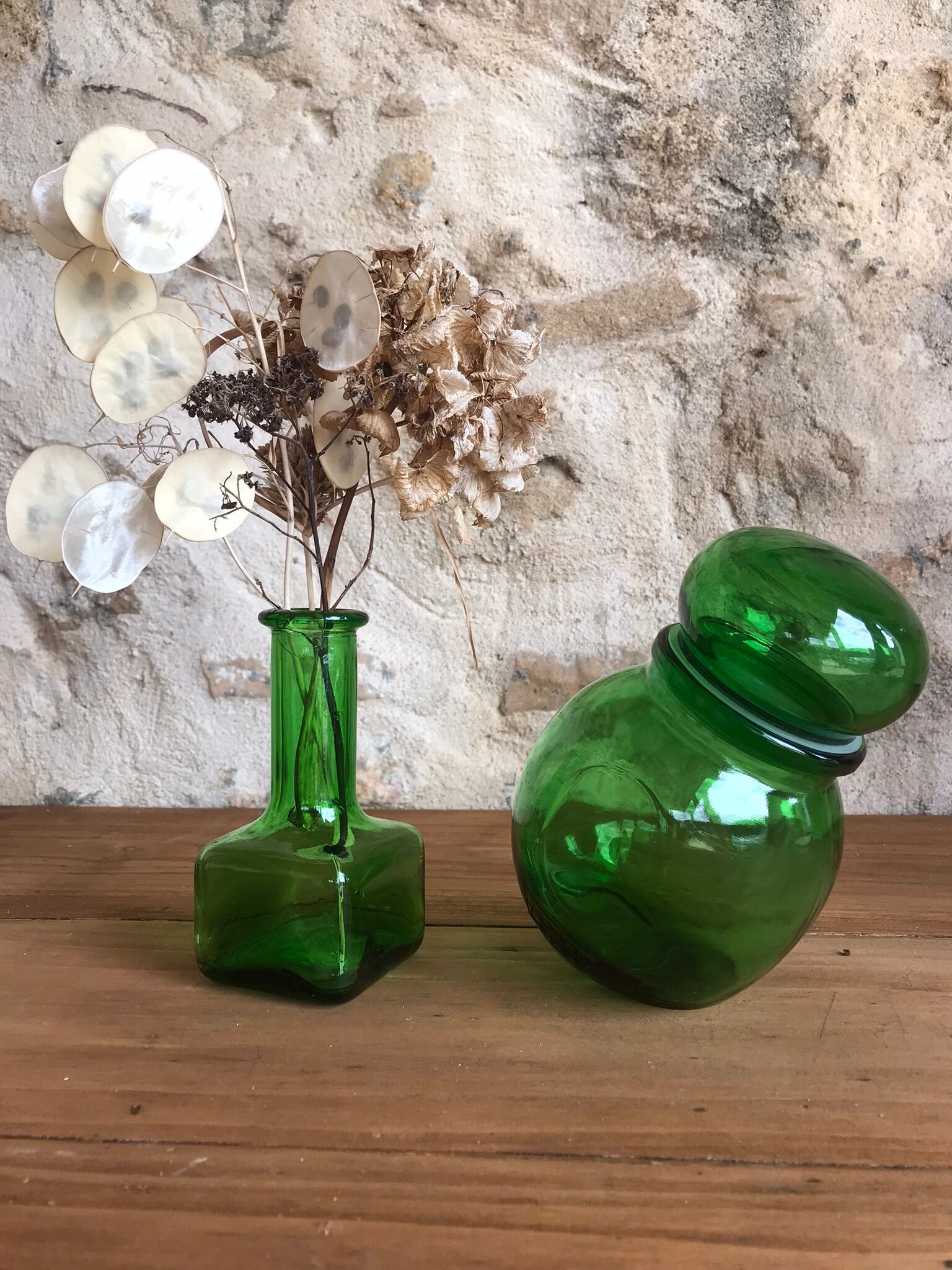 Green Jar Lever and bottle