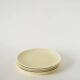 Set of 5 dessert plates, woven effect, butter yellow, Salins, 1950