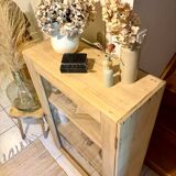 Raw wood display cabinet