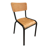 School chair in wood and metal
