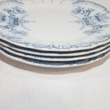Lot n°6 of 4 flat plates in Earthenware of St Amand and Hamage model Regency, iron earth.