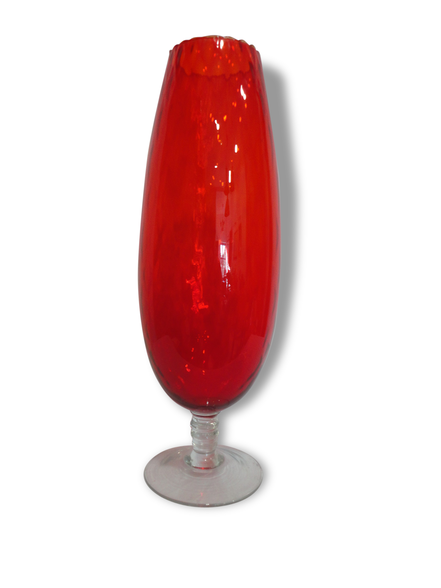 Vintage red glass vase